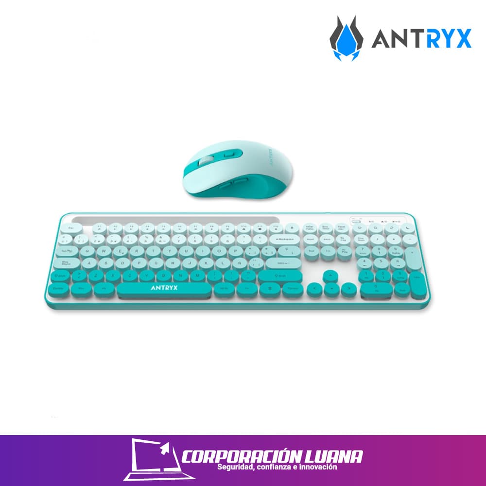 Imagen de COMBO ANTRYX INALAMBRICO WS-970 ( ASC-WS970GN ) TECLADO+MOUSE | VERDE