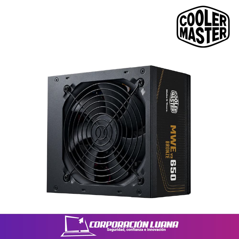 Foto del producto FUENTE DE PODER COOLER MASTER MWE V3 ( MPE-6501-ACAAW-3B ) 650W | 80 PLUS BRONZE