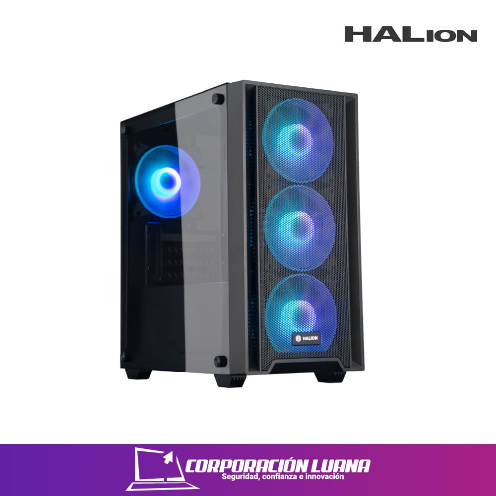 CASE HALION GAMER RAGNAROK ( 321 ) C/FUENTE 550W | X4 FAN RGB | NEGRO