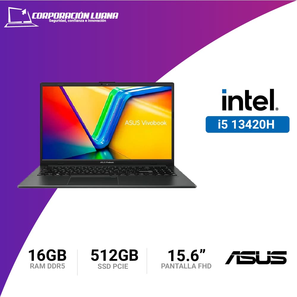 Foto del producto LAPTOP ASUS VIVOBOOK 16 INTEL CORE I5 13420H ( X1605VA-MB1234 ) RAM 16GB DDR5 | SSD 512GB | 15.6" WUXGA | INTEL IRIS XE | FREE OS