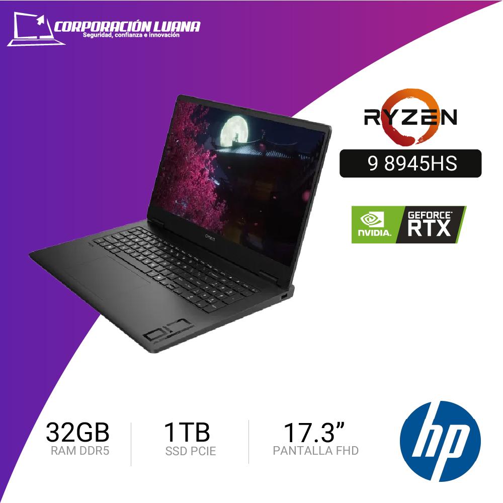 LAPTOP HP OMEN 17 AMD RYZEN 9 8945HS ( 17-DB0009LA ) RAM 32GB DDR5 | SSD 1TB | 17.3" QHD | RTX 4060 | WINDOWS 11 HOME