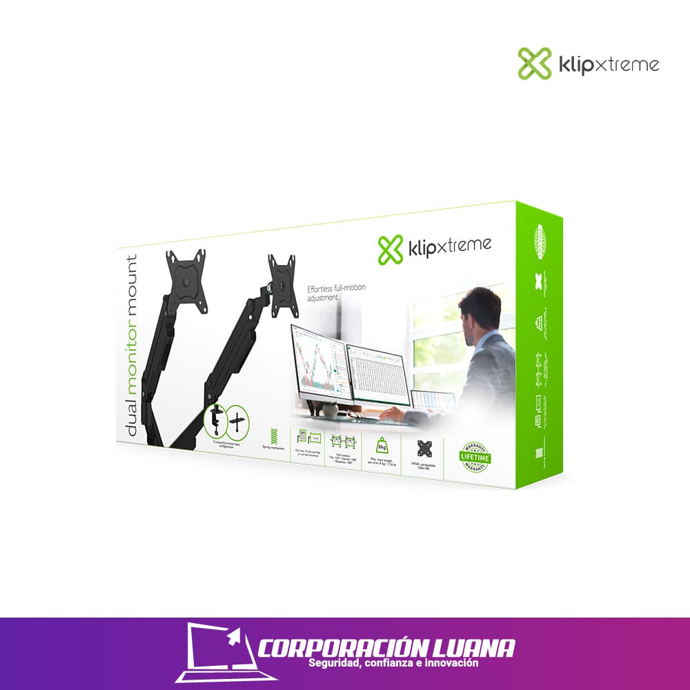 Foto del producto RACK PARA MONITOR KLIP XTREME ( KMM-410 ) 13 A 32 PULGADAS | ACERO | 2 MONITORES