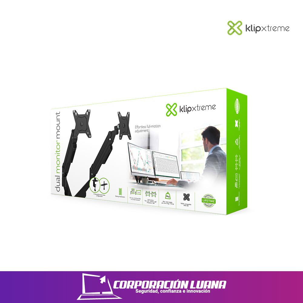 RACK PARA MONITOR KLIP XTREME ( KMM-410 ) 13 A 32 PULGADAS | ACERO | 2 MONITORES