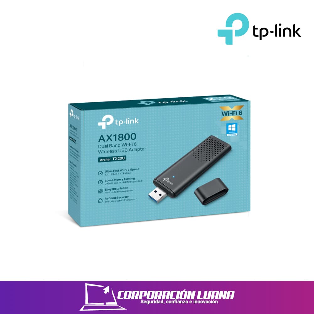 Foto del producto ADAPTADOR TP-LINK ARCHER AX1800 ( TX20U ) WI-FI 6 | SIN ANTENAS