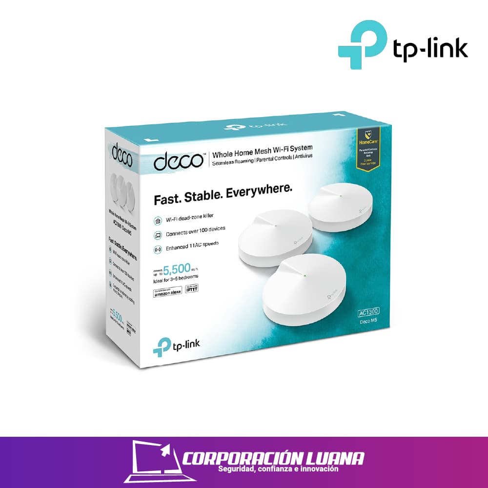 Imagen de ROUTER TP-LIINK DECO M5 AC1300 ( 1750502536 ) WIFI MESH DOBLE BANDA