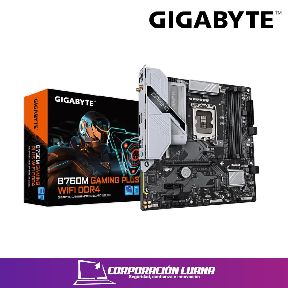 Imagen de MOTHERBOARD GIGABYTE B760M GAMING PLUS WIFI ( B760M G P WIFI DDR4 ) DDR4 | LGA1700