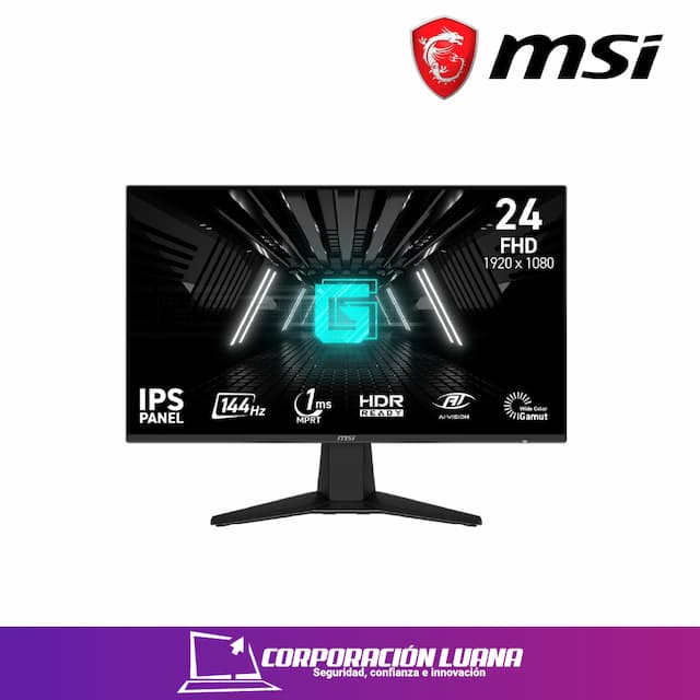 MONITOR GAMER  MSI 24" ( G242L E14 ) IPS | FHD - 144HZ | 1MS | AI VISION | DP HDMI