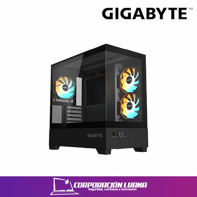 CASE GAMER GIGABYTE C201 PANORAMIC ( GB-C201P ) S/FUENTE | X3 COOLER ARGB |  USB 3.0