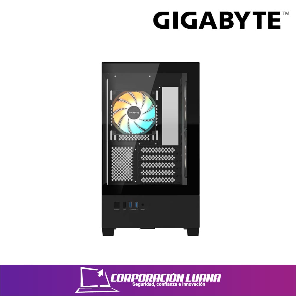 Imagen de CASE GAMER GIGABYTE C201 PANORAMIC ( GB-C201P ) S/FUENTE | X3 COOLER ARGB |  USB 3.0