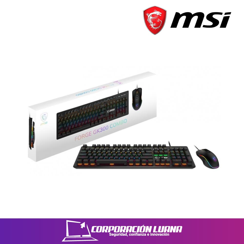 Imagen de TECLADO GAMER MSI FORGE GK300 ( FORGE-GK300-BLUE-ES ) SWITCH BLUE | LED RGB