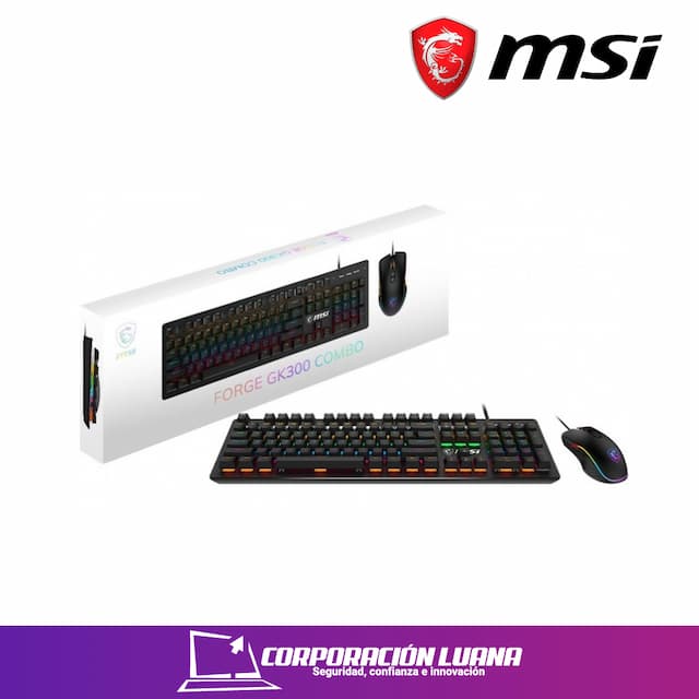 TECLADO GAMER MSI FORGE GK300 ( FORGE-GK300-BLUE-ES ) SWITCH BLUE | LED RGB