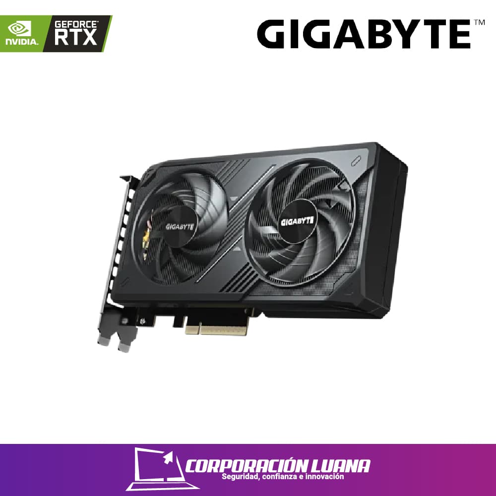 Imagen de TARJETA DE VIDEO GIGABYTE RTX 5060 WINDFORCE OC ( GV-N5060WF2OC-8GD ) 8GB - GDDR7 | X2 FANES | DLSS4 | 3 DP - HDMI | 128 BIT