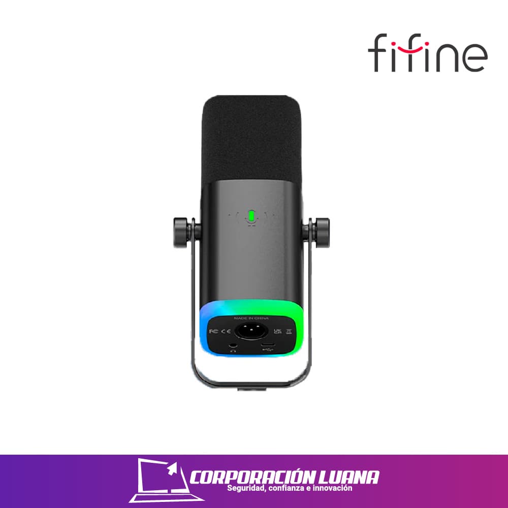 MICROFONO GAMING FIFINE ( AM8 ) DINAMICO  | RGB | CONDENSADOR | BLACK