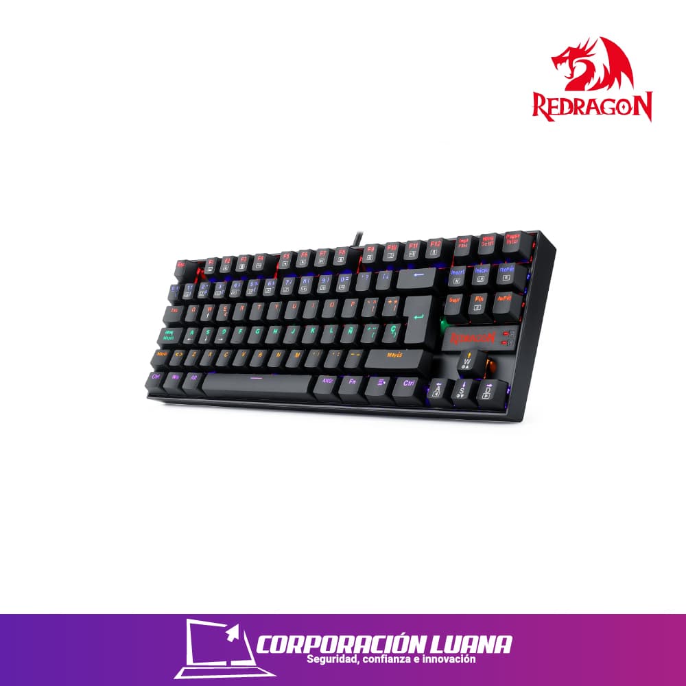 Imagen de TECLADO GAMER REDRAGON KUMARA ( K552RGB-1 SP ) SWITCH BLUE | USB | LED RGB | NEGRO