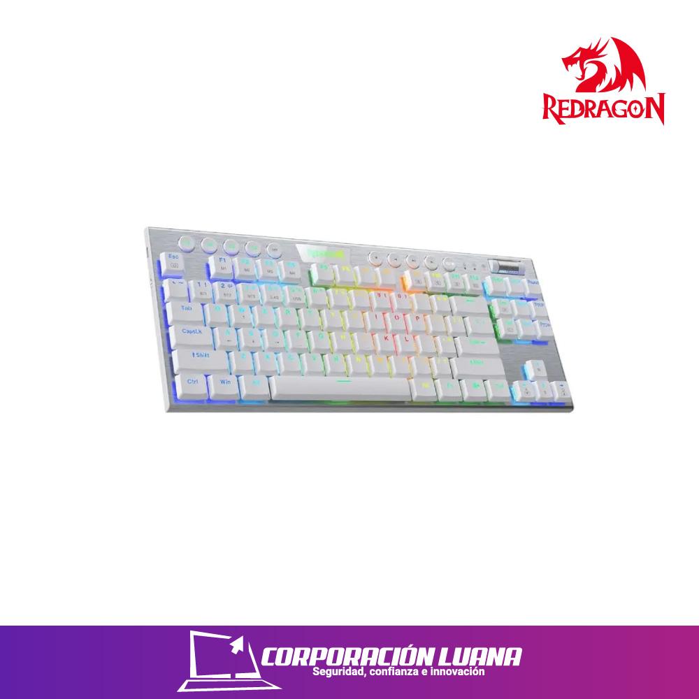 TECLADO GAMER REDRAGON HORUS TKL ( K621W-RGB-SP ) SWITCH RED | WIRELESS | BLANCO | LED RGB