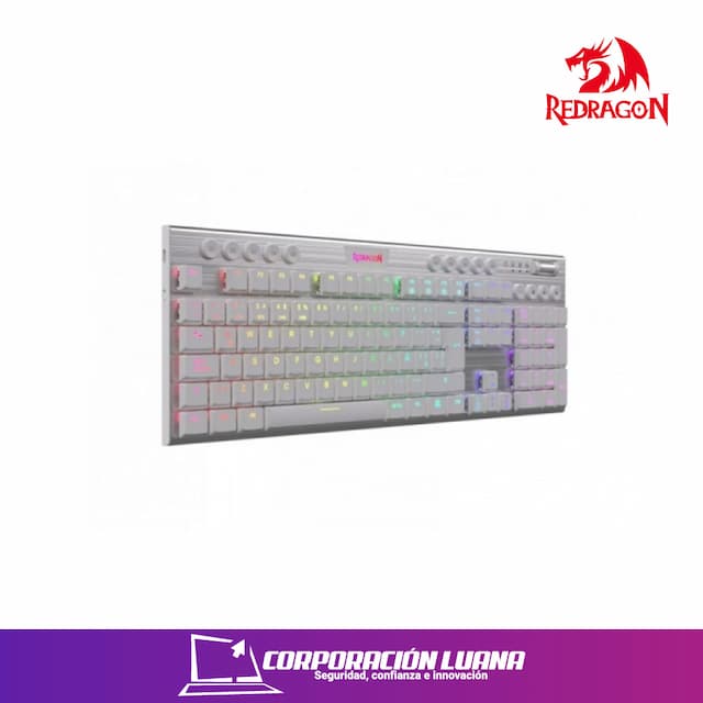 TECLADO GAMER REDRAGON HORUS FS ( K619W-RGB-SP ) SWITCH RED | CABLEADO | BLANCO | LED RGB