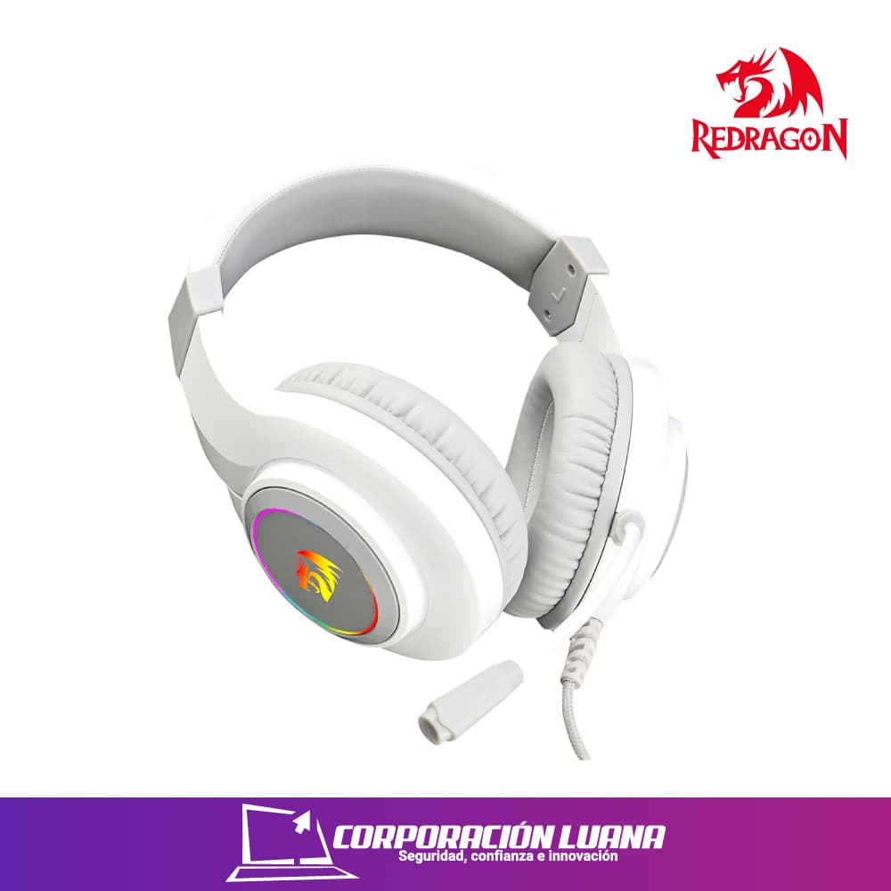 Imagen de AUDIFONOS C/MICROFONO REDRAGON HYLAS ( H260W-RGB ) 3.5 MM | LED RGB | BLANCO