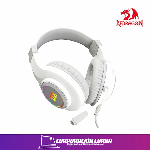 AUDIFONOS C/MICROFONO REDRAGON HYLAS ( H260W-RGB ) 3.5 MM | LED RGB | BLANCO