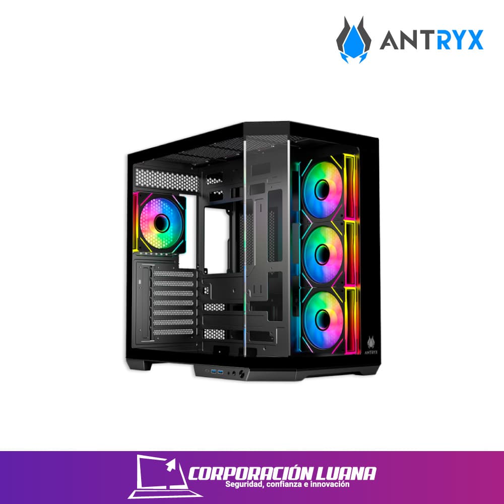 Imagen de CASE ANTRYX INFINITY FX800 ( AC-FX800K ) S/FUENTE | NEGRO | 4 FANES | LED ARGB