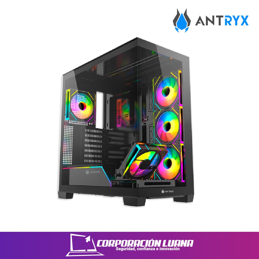 Foto del producto CASE ANTRYX FX 850 PRO ( AC-FX850KP ) S/FUENTE | X5 FANES  ARGB | NEGRO
