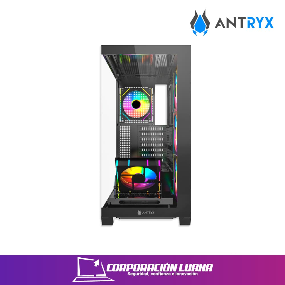 Imagen de CASE ANTRYX FX 850 PRO ( AC-FX850KP ) S/FUENTE | X5 FANES  ARGB | NEGRO