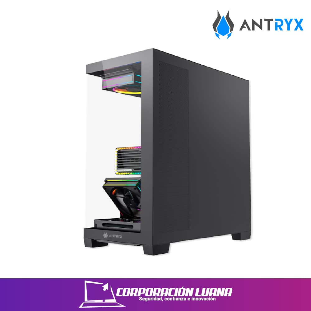 Imagen de CASE ANTRYX FX 850 PRO ( AC-FX850KP ) S/FUENTE | X5 FANES  ARGB | NEGRO