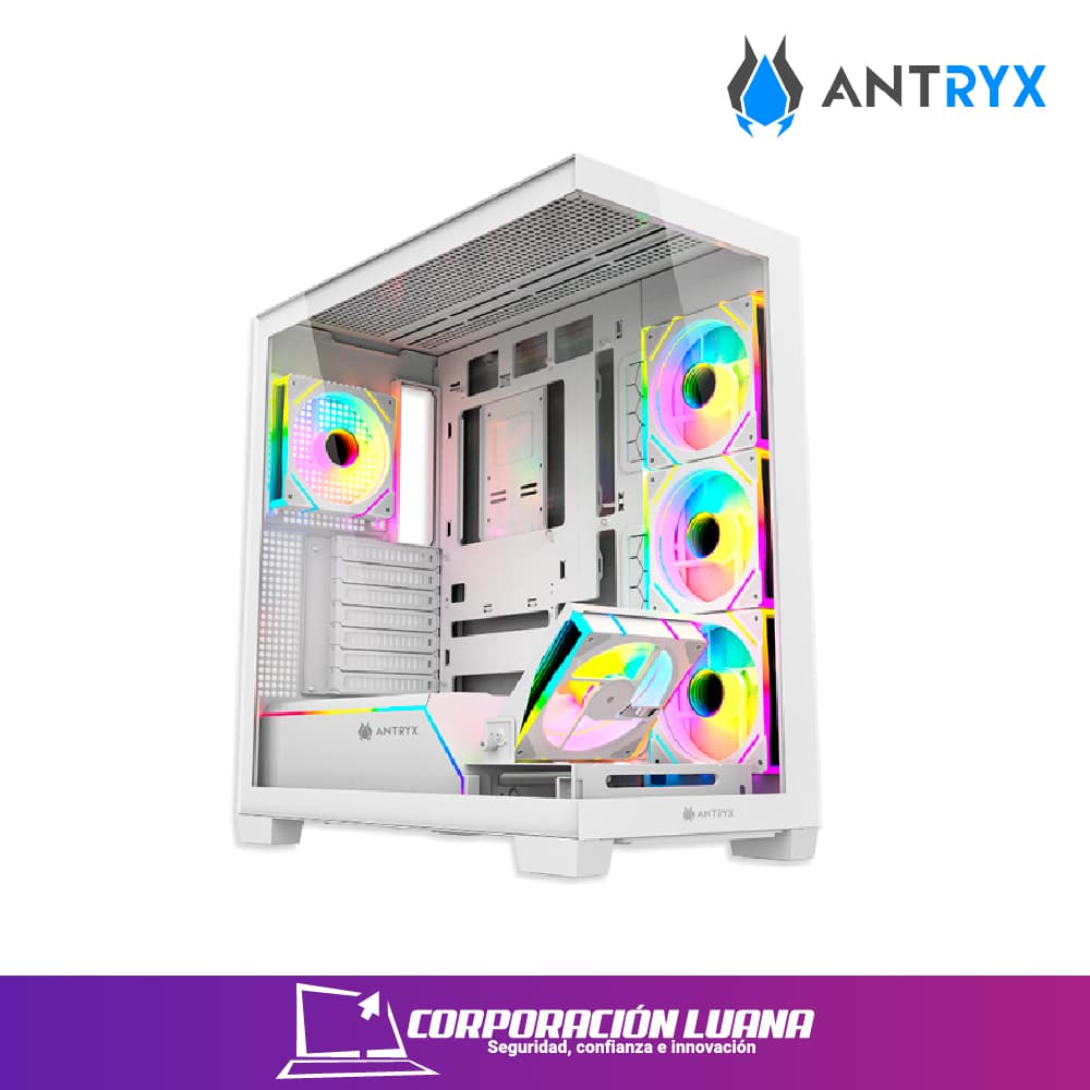 Imagen de CASE ANTRYX FX 850 PRO ( AC-FX850WP ) S/FUENTE | X5 FANES ARGB | BLANCO