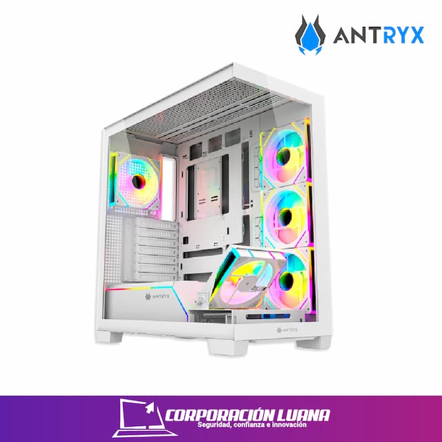 CASE ANTRYX FX 850 PRO ( AC-FX850WP ) S/FUENTE | X5 FANES ARGB | BLANCO