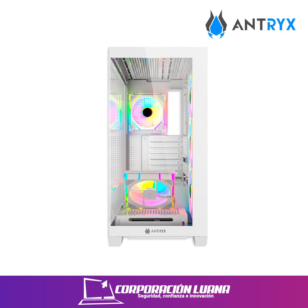 Imagen de CASE ANTRYX FX 850 PRO ( AC-FX850WP ) S/FUENTE | X5 FANES ARGB | BLANCO