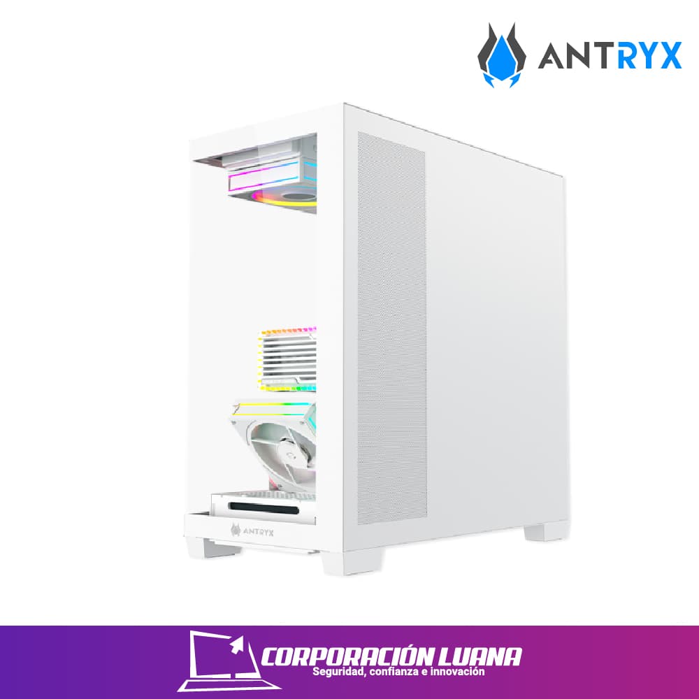 Imagen de CASE ANTRYX FX 850 PRO ( AC-FX850WP ) S/FUENTE | X5 FANES ARGB | BLANCO