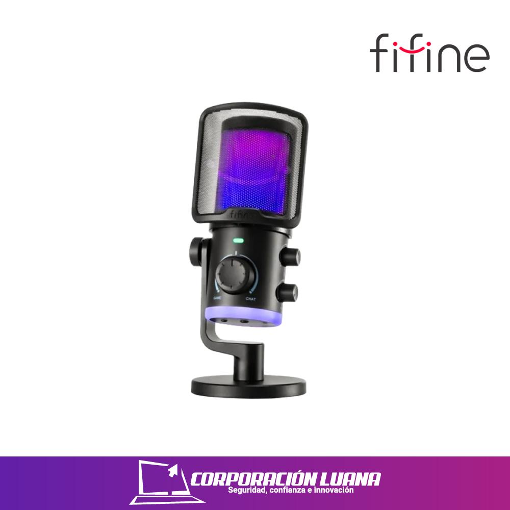 MICROFONO GAMING FIFINE  ( AM6 ) AMPLIGAME | RGB | CONDENSADOR | BLACK