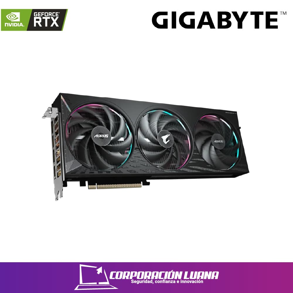 TARJETA DE VIDEO AORUS RTX 5060 ELITE ( GV-N5060AORUS E-8GD ) 8GB - GDDR7 | X3 FANES | DLSS4 | 128BIT | X3 DP - HDMI | LED RGB HALO