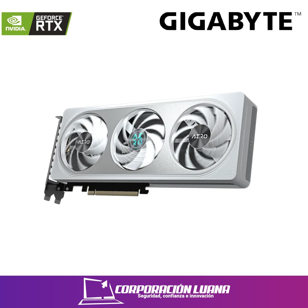 TARJETA DE VIDEO AORUS RTX 5060 AERO OC ( GV-N5060AERO OC-8GD ) 8GB - GDDR7 | X3 FANES | DLSS4 | 128BIT | X3 DP - HDMI | RGB