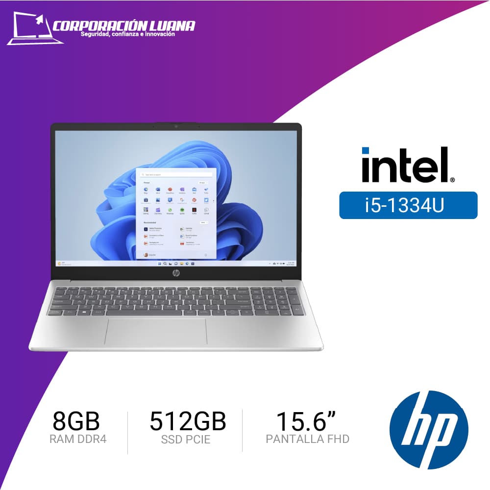 LAPTOP HP INTEL CORE I5 1334U 15-FD0098LA ( B86HJLA#ABM ) RAM 8GB DDR4 | SSD 512GB | 15.6" IPS FHD | INTEGRADO | FREE OS | AZUL