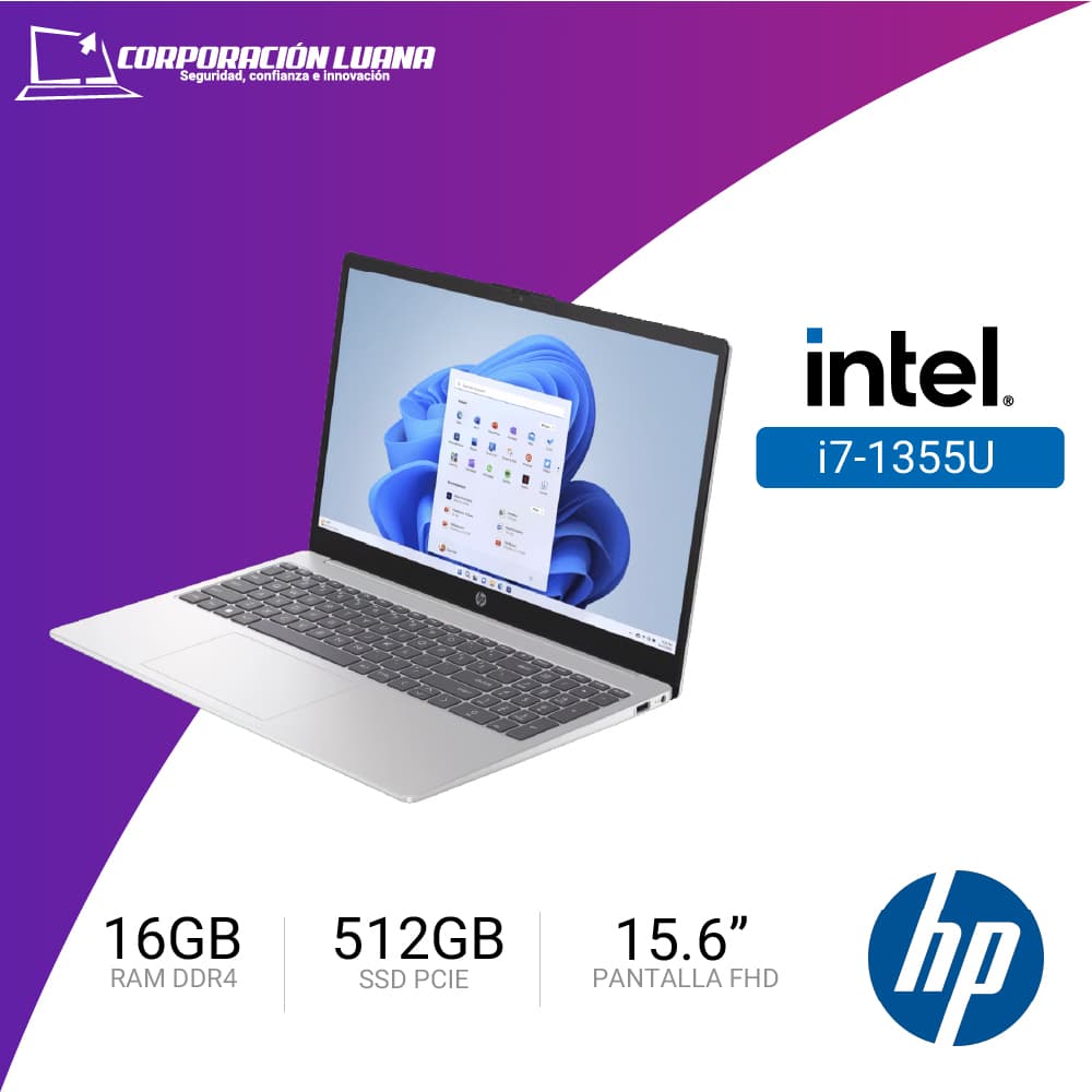 LAPTOP HP 15-FD0276LA INTEL CORE I7 1355U ( B9TZ2LA#ABM ) RAM 16GB DDR4 | SSD 512GB | INTEGRADA | 15.6 FHD | FREE OS
