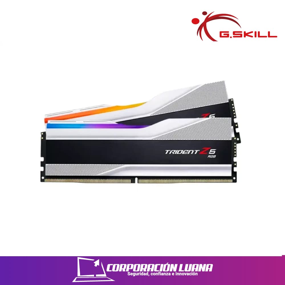 MEMORIA RAM GSKILL TRIDENT Z5 RGB (2X32GB) 64GB 6400 MTS ( F5-6400J3239G32GX2-TZ5RS ) DDR5 | BLANCO/NEGRO LED RGB