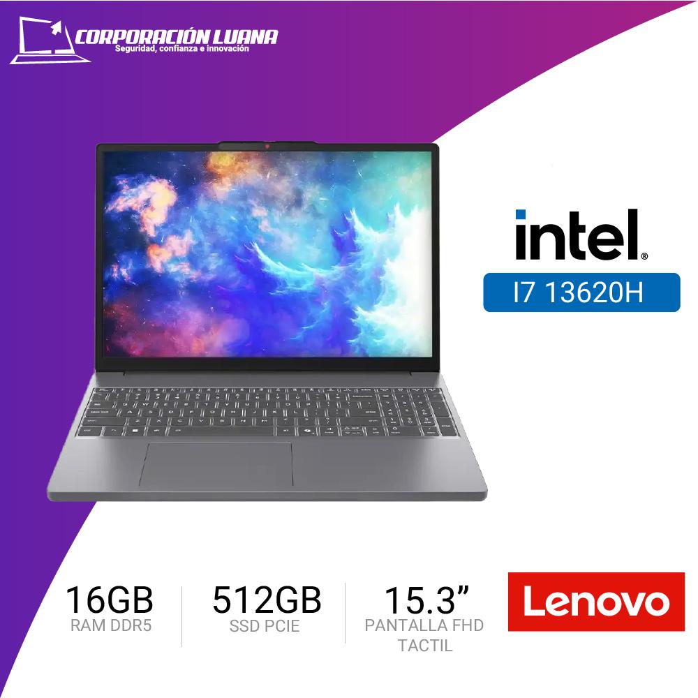 LAPTOP LENOVO IDEAPAD SLIM 3 15IRH10 INTEL CORE I7 13620H ( 83K100KCLM ) RAM 16GB DDR5 | SSD 512GB | 15.3" WUXGA TACTIL | FREE OS