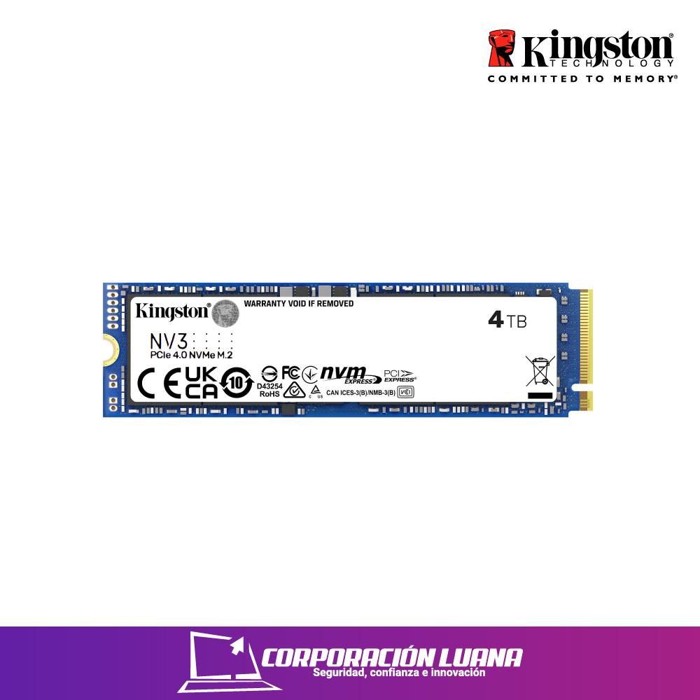 SSD KINGSTON NV3 4TB ( SNV3S/4000G ) NVME PCIE GEN 4X4 | 6000MBS LECTURA | 5000MBS ESCRITURA