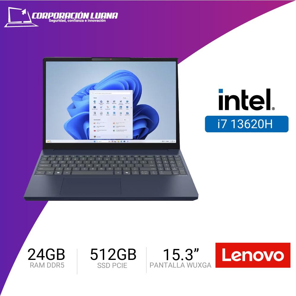 LAPTOP LENOVO IDEAPAD SLIM 3 15IRH10 INTEL CORE I7 13620H ( 83K100KFLM ) RAM 24GB DDR5 | SSD 512GB | 15.3" WUXGA | FREE OS