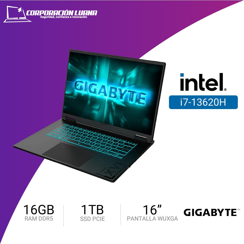 LAPTOP GAMER GIGABYTE A16 GA6H I7-13620H ( CWHI3US894SH ) RAM 16GB DDR5 | SSD 1TB | RTX 5070 8GB | 16" WUXGA 165HZ | WINDOWS 11