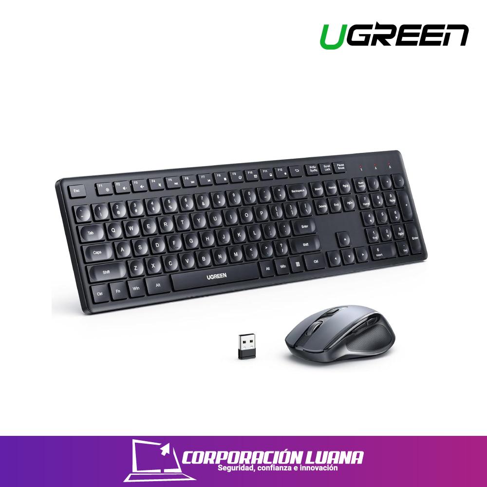 COMBO TECLADO Y MOUSE UGREEN INALAMBRICO 2.4GHZ US MK006-35740 NEGRO