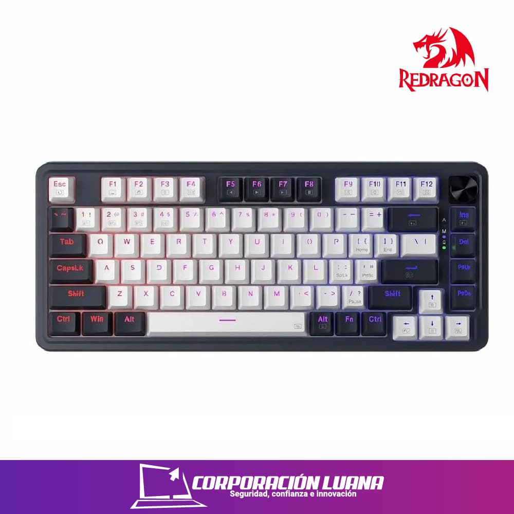 TECLADO REDRAGON UCAL PRO ( K673WB ) BLANCO/NEGRO | INALAMBRICO | USB - C