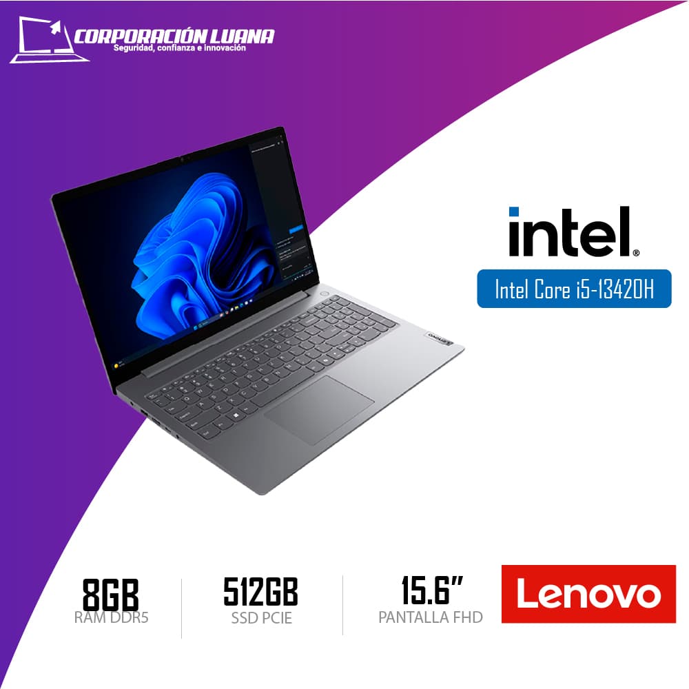 LAPTOP LENOVO V15 G5 IRL INTEL I5 13420H ( 83GW005LLD ) RAM 8GB DDR5 | SSD 512GB | 15.6" FHD | INTEGRADA | FREE OS | LUNA GREY