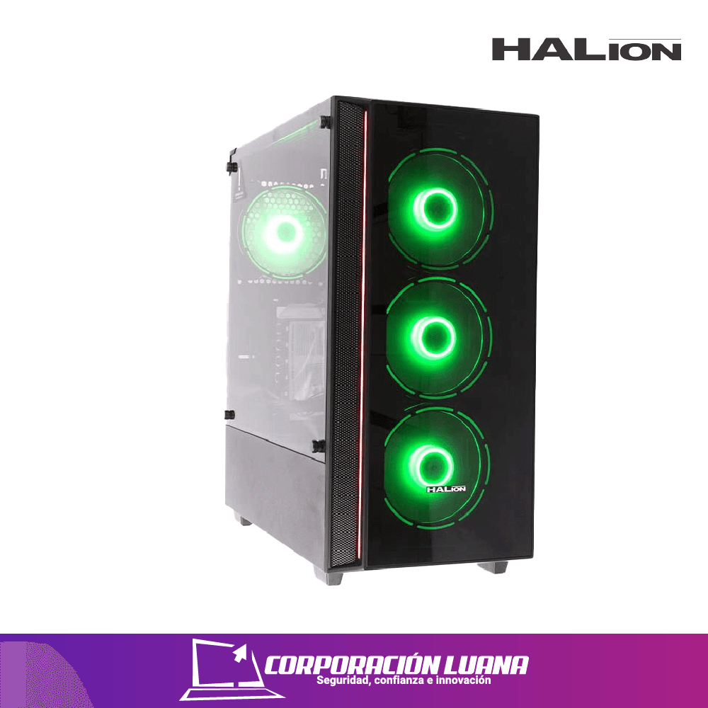 CASE HALION MIRAGE ( MIRAGE C302 ) S/FUENTE | 1 PANEL VIDRIO | 4 LED -RGB