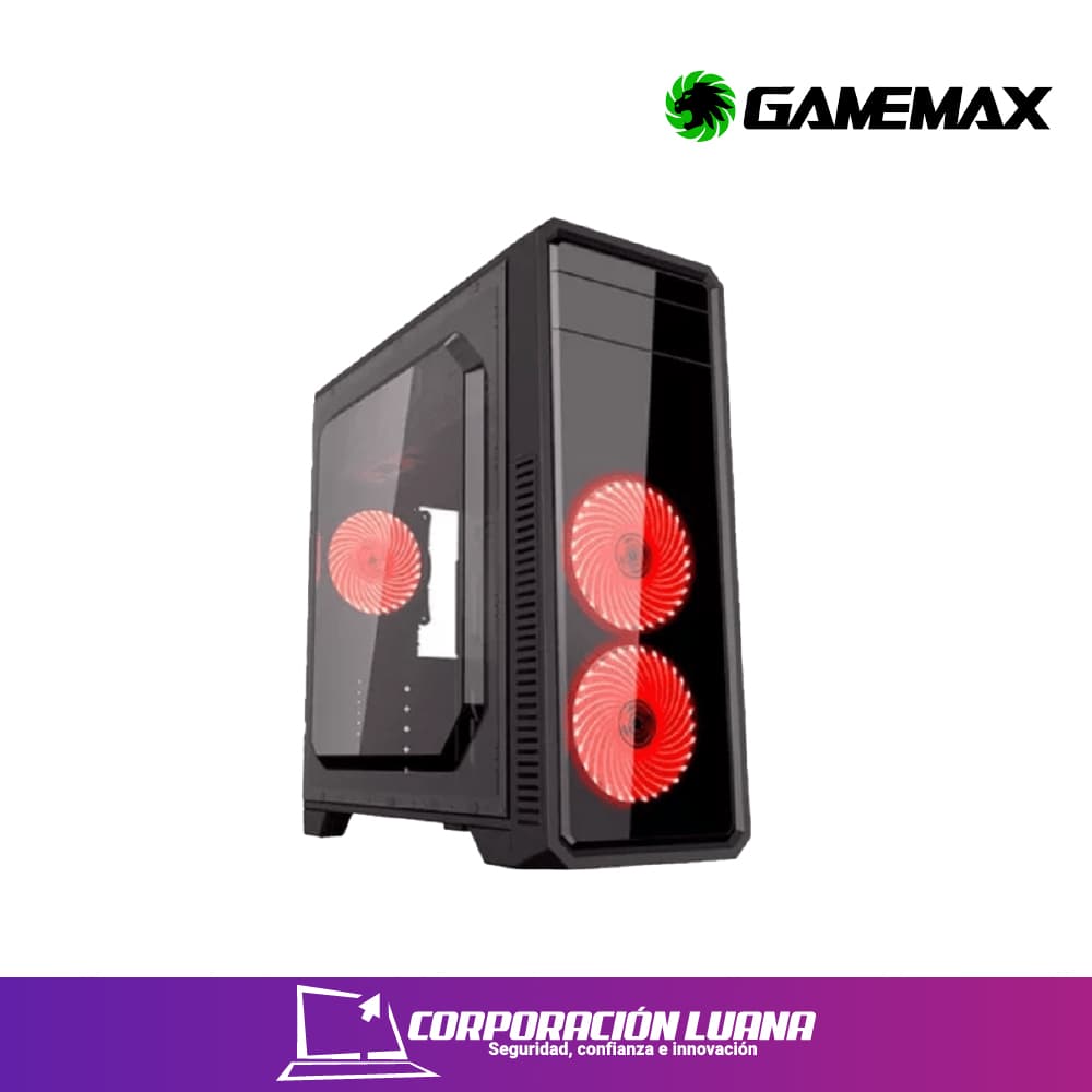 CASE GAMER GAMEMAX SHADOW G561-F RED GE550W 3 FAN
