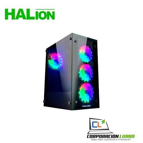 CASE GAMER HALION SOYUZ 500W V. TEMP. LAT 4XFAN RGB RAINBOW