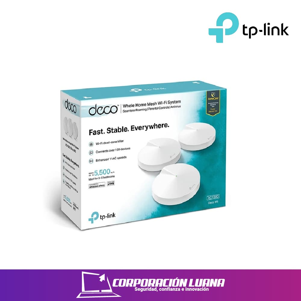 ADAPTADOR DE RED TP LINK (DECO M5-3) MESH AC1300 3 PACK