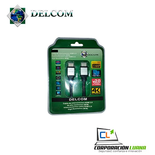 CABLE HDMI DELCOM ( DCHD041 ) V2.0 CABEZA DE ALUMINIO | 3M BLISTER