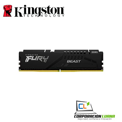 MEMORIA RAM KINGSTON FURY BEAST 8GB 5200 MTS ( KF552C40BB-8 ) DDR5 | NEGRO | CL40