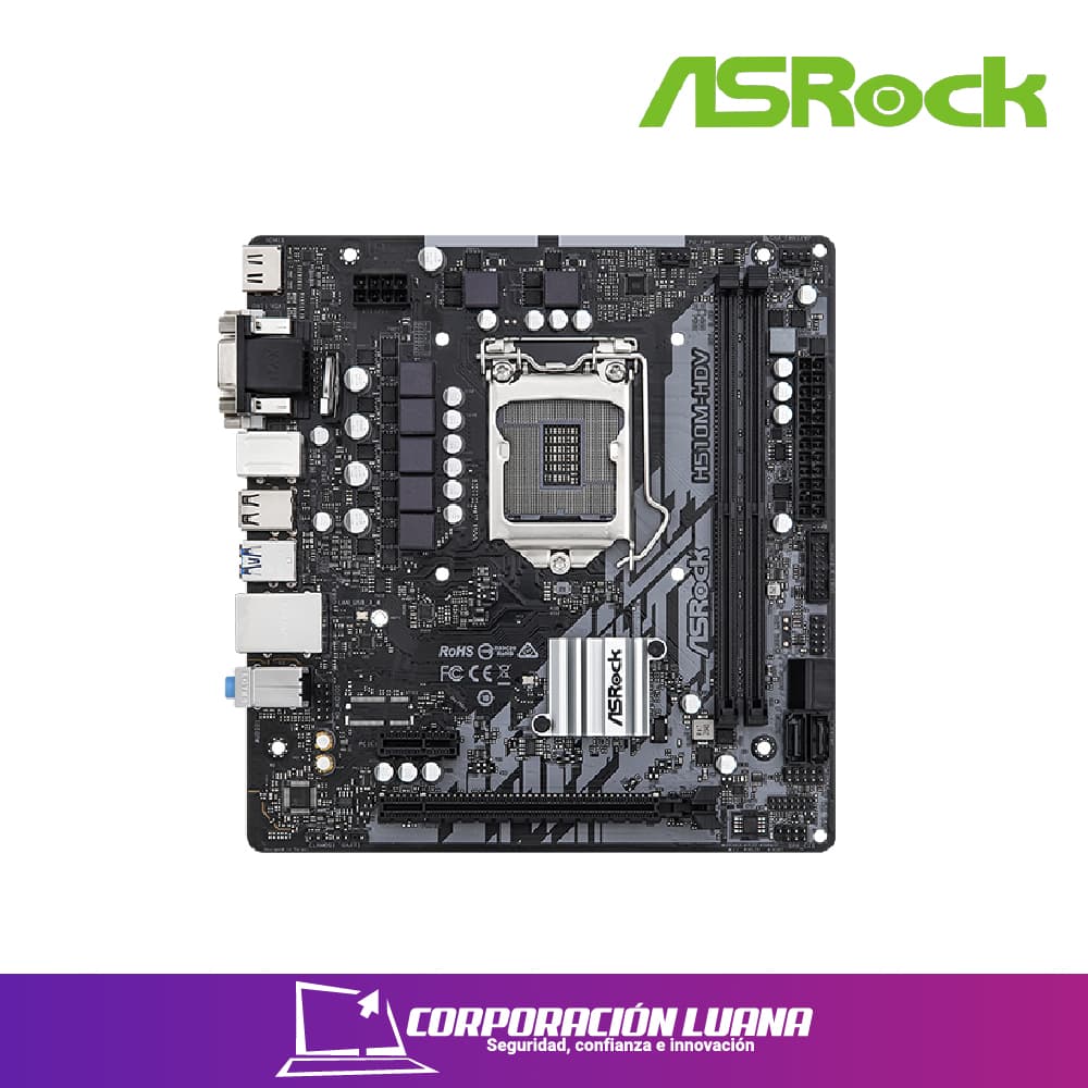 MOTHERBOARD ASROCK H510M-HDV/R2.0 ( 90-MXBGS0-A0UAYZ ) LGA 1200